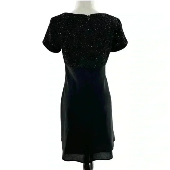 Jessica Howard petite dress 6P black glitter square neck formal vintage 90s 80s - Picture 3 of 8